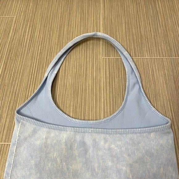 American Eagle Ribbed Halter Tank Top Size Medium Light Blue - Picture 7 of 14